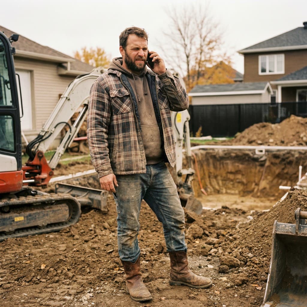 Chantier de construction — travail concret et résultats mesurables
